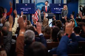 DC: Vice President JD Vance speaks in White House Press Briefing Room
