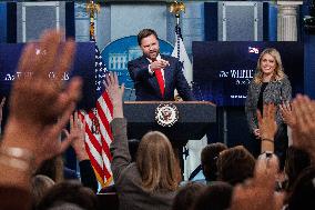 DC: Vice President JD Vance speaks in White House Press Briefing Room