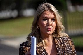 WH Press Secretary Leavitt Gaggles with Press at White House