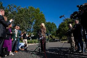 WH Press Secretary Leavitt Gaggles with Press at White House