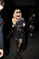 PFW - Paris Hilton Arrives at Palace Coste In Paris