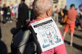 Demonstration and strike at Place de la Bourse in Bordeaux