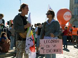 Demonstration and strike at Place de la Bourse in Bordeaux