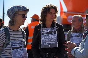Demonstration and strike at Place de la Bourse in Bordeaux