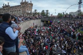 Rally In Barcelona Supports Global Sumud Flotilla - Spain