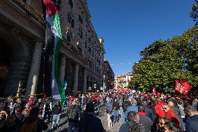 General Strike March for the Global Sumud Flotilla and for Gaza - Italy