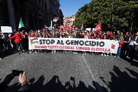 General Strike March for the Global Sumud Flotilla and for Gaza - Italy