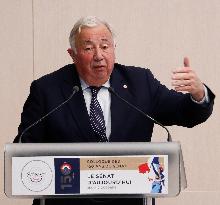 Gerard Larcher At Symposium on The 150th Anniversary of The Republic - Paris