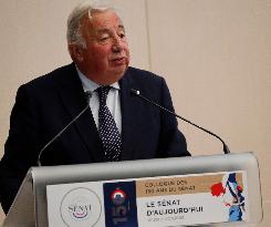 Gerard Larcher At Symposium on The 150th Anniversary of The Republic - Paris