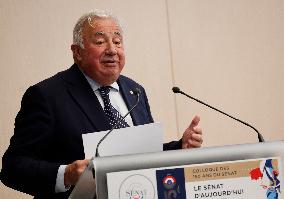 Gerard Larcher At Symposium on The 150th Anniversary of The Republic - Paris