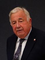 Gerard Larcher At Symposium on The 150th Anniversary of The Republic - Paris