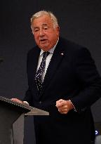 Gerard Larcher At Symposium on The 150th Anniversary of The Republic - Paris