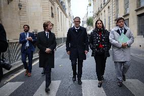 Olivier Faure Meets French Prime Minister In Paris - France