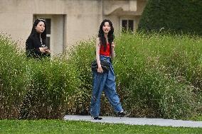 PFW Loewe Outside Arrivals