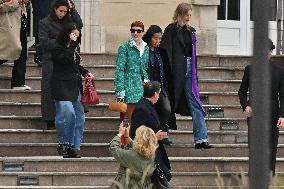 PFW Loewe Outside Arrivals