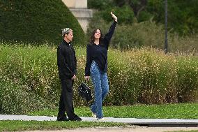 PFW Loewe Outside Arrivals