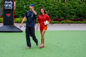 Alexander Albon And Girlfriend Lily Muni He At Singapore Grand Prix