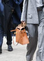 PFW - Victoria Beckham Leaving La Reserve Hotel