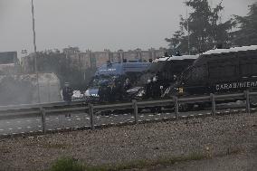 Protesters Clash With Police At General Strike - Milan