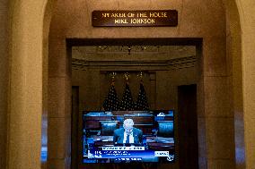 Speaker Johnson, Leader Thune Hold Press Conference on Day Three of Government Shutdown