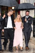 PFW - David Beckham With Daughter Harper And Son Romeo