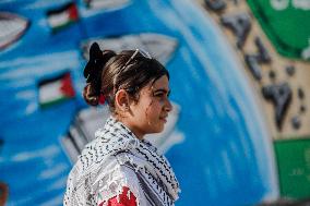 Mural Depicting the Sumud World Flotilla - Gaza