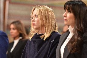 Italian PM Giorgia Meloni At San Francesco Celebration - Assisi
