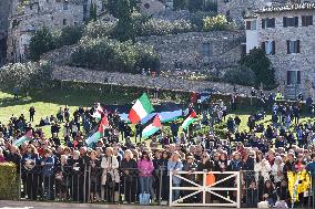 Italian PM Giorgia Meloni At San Francesco Celebration - Assisi