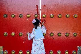 Tourists Visit the Palace Museum - Beijing