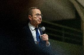 Bruno Retailleau During Meeting for Partial Legislative Elections - Montauban