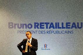 Bruno Retailleau During Meeting for Partial Legislative Elections - Montauban