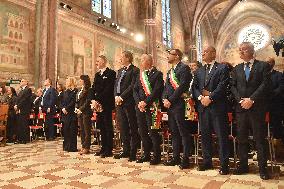 Italian PM Giorgia Meloni At San Francesco Celebration - Assisi
