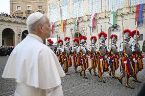 Pope Leo XIV Attends Swearing-in Of New Swiss Guard Recruits - Vatican