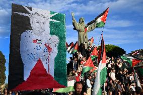 Massive Pro-Palestine Rally - Rome