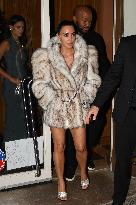 PFW - Kim Kardashian Arrives At Le Sienna Restaurant