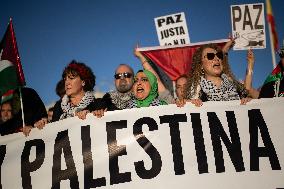 Demonstration in Support of Palestine Across Spain