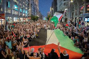 Demonstration in Support of Palestine Across Spain