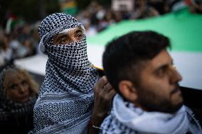 Demonstration in Support of Palestine Across Spain