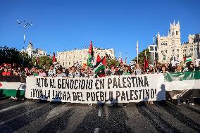 Demonstration in Support of Palestine Across Spain