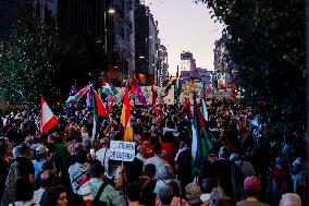 Demonstration in Support of Palestine Across Spain