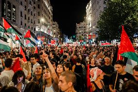 Demonstration in Support of Palestine Across Spain