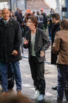 PFW - Sangwon Arrives At Maison Margiela Show