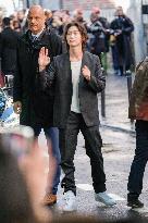 PFW - Sangwon Arrives At Maison Margiela Show