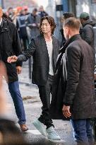 PFW - Sangwon Arrives At Maison Margiela Show