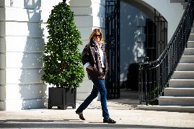 President Trump Departs The White House For Navy Celebration - DC