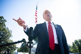 President Trump Departs The White House For Navy Celebration - DC