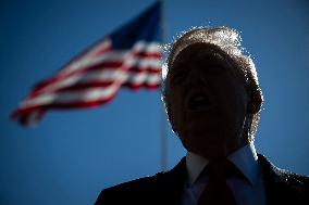 President Trump Departs The White House For Navy Celebration - DC