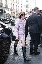 PFW - Emma Watson Turns Heads In Gingham Mini Dress