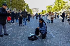 Animal Walk on the Avenue Des Champs Elysees - Paris