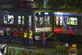 Train collides with out-of-service train near Tokyo